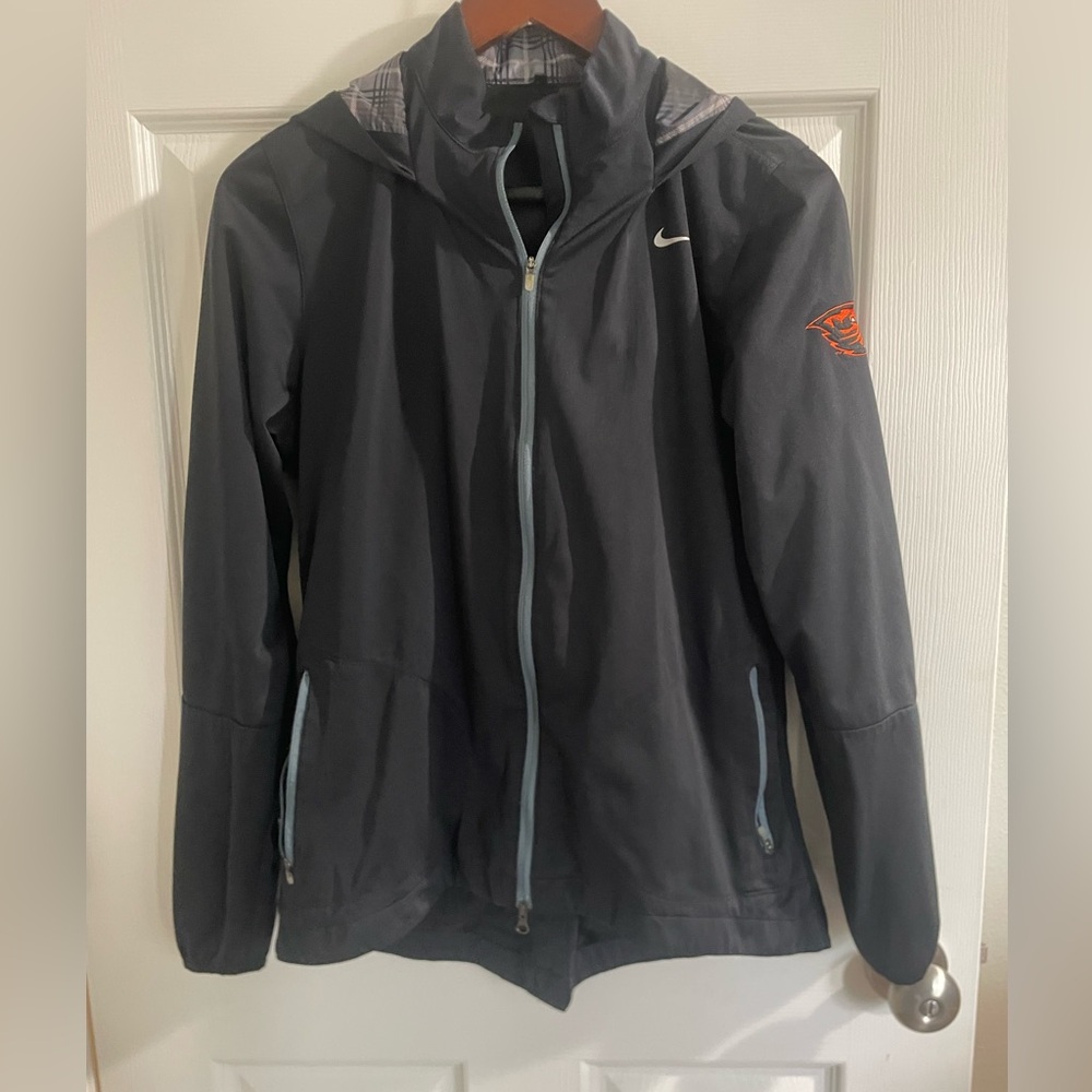 Nike Black Oregon State University Woman’s Jacket With Plaid Accents Size Medium
